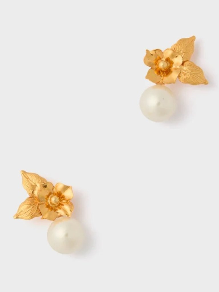 Jennifer Behr Gold Rici Earrings One Size New Womens Jewelry Pearl — image 8 of 8